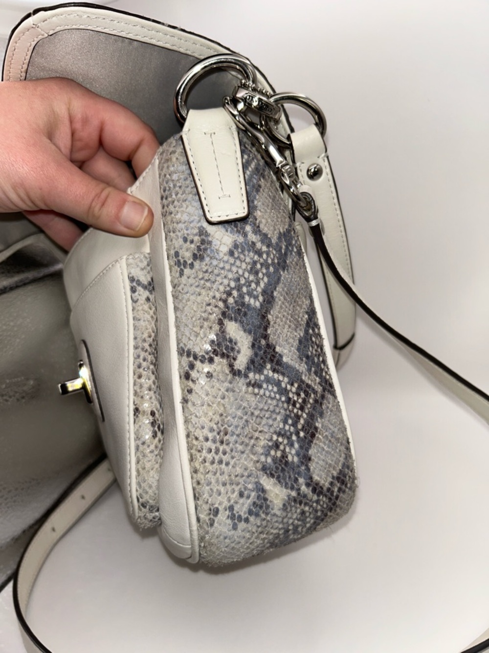 Coach Taylor Mixed Exotic Flap Shoulder Bag - Picture 4 of 12
